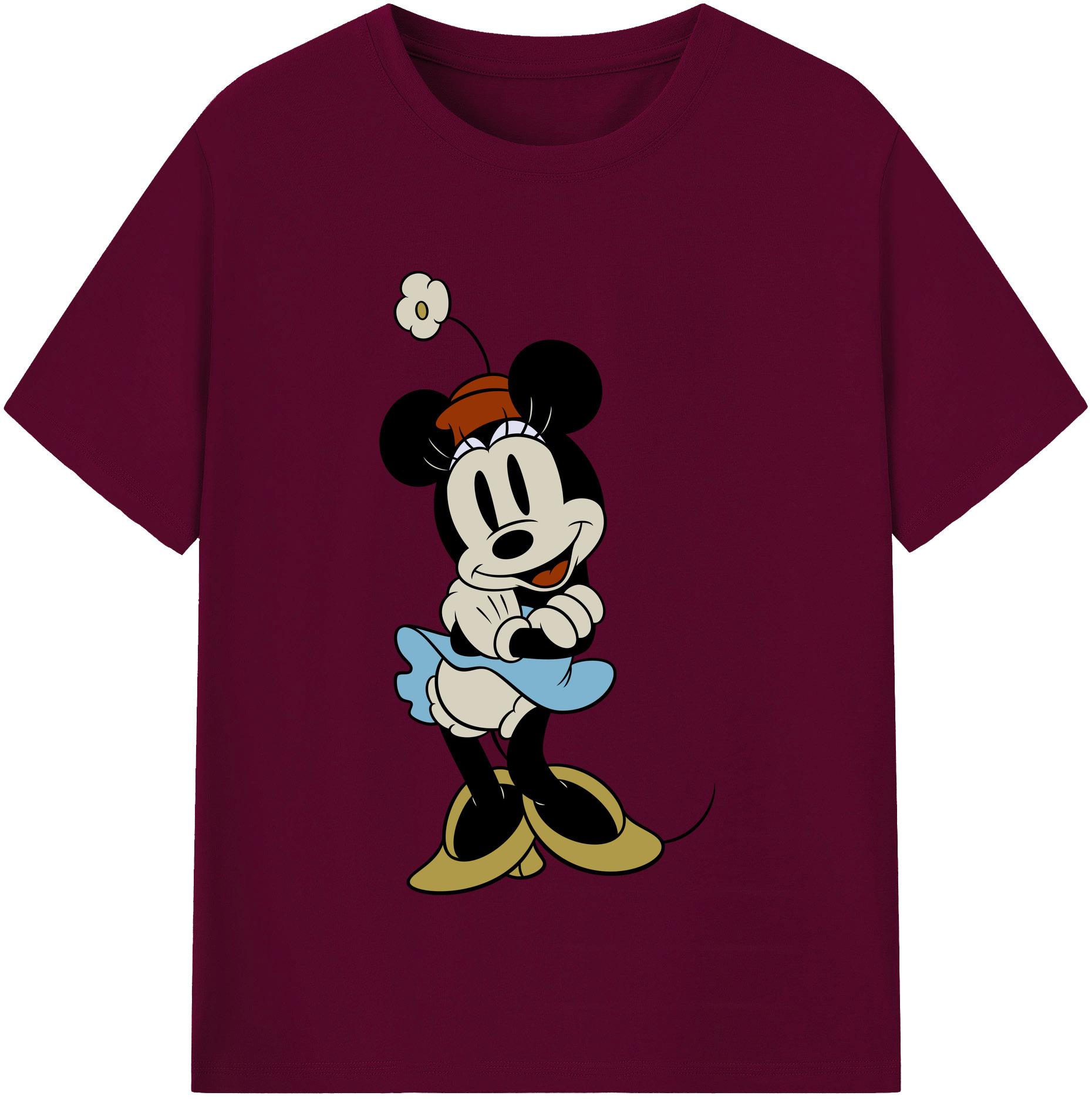（画像用） ミッキーマウス Mickey Mouse レディースカジュアルプリントTシャツ（綿100％）